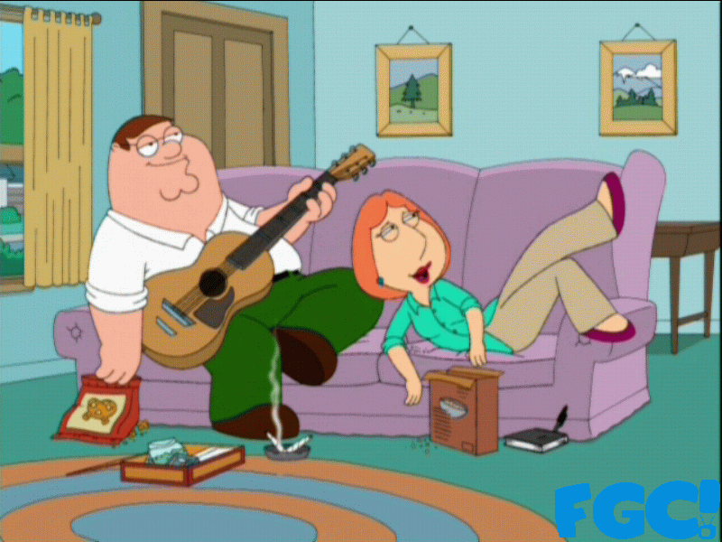 Peter and Lois Griffin stoned on Family Guy